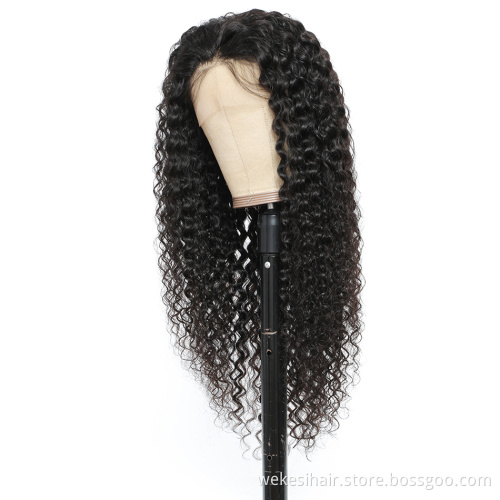 Brazilian Virgin Raw Hair Curly Water Wave 150% 180% 200% Pre Plucked Bleached Knot Hair Wigs Human Hair HD Lace Front Wig